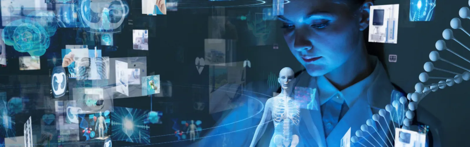 Image of tech screens in cyber technology