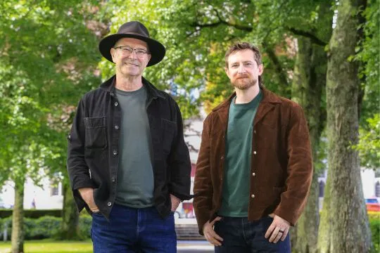 Mike McCormack, Programme Director, MA Writing and Christian Wallace, MA Writing alumna