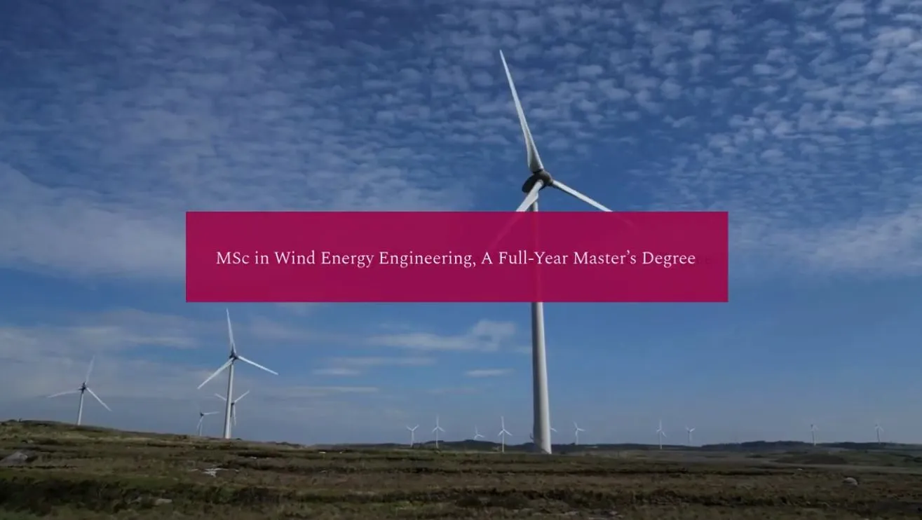 lareg white wind thurbines spread across a large open greenland space, with blue sky in teh horizon