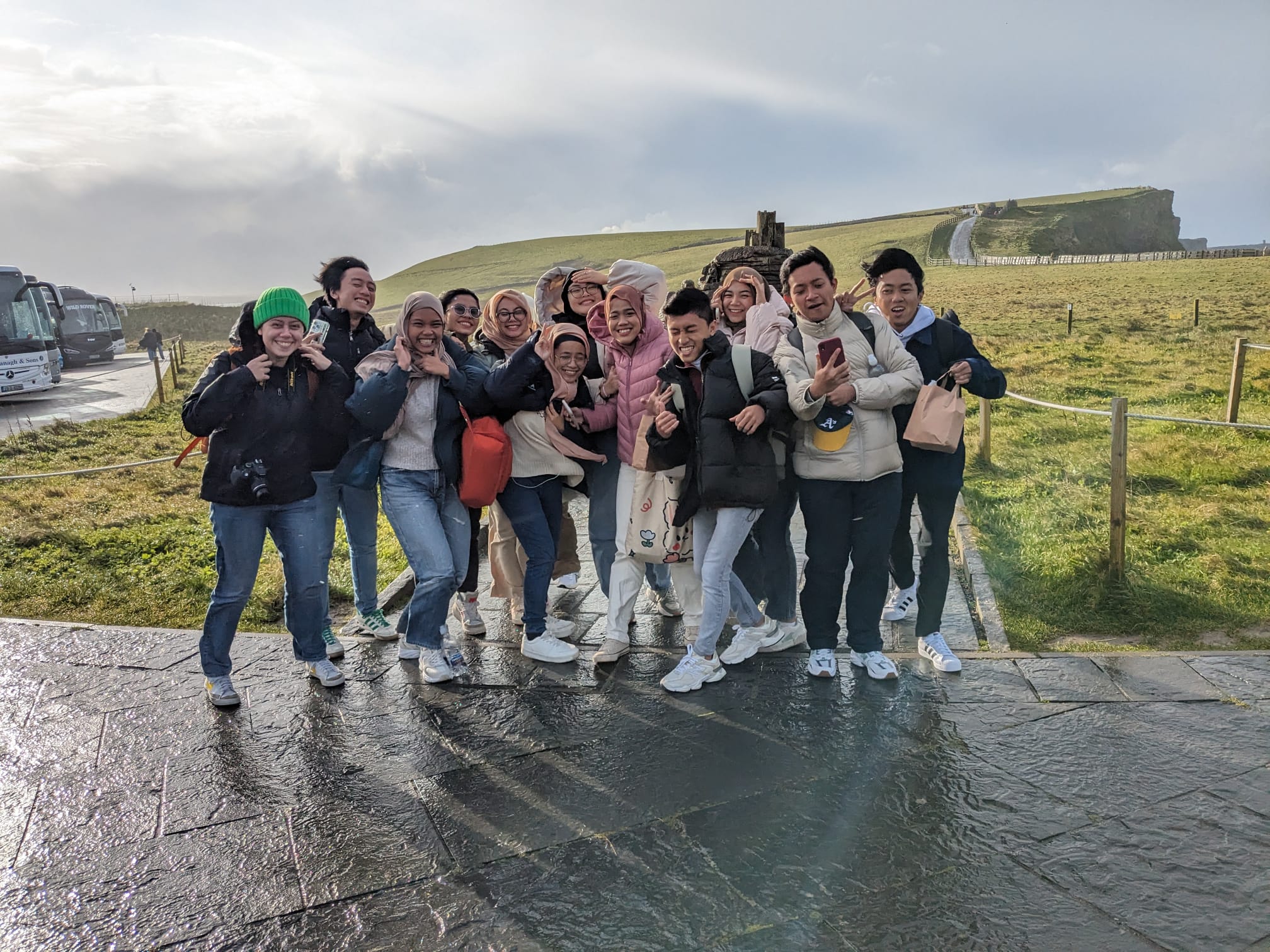 Group of students posing out doors